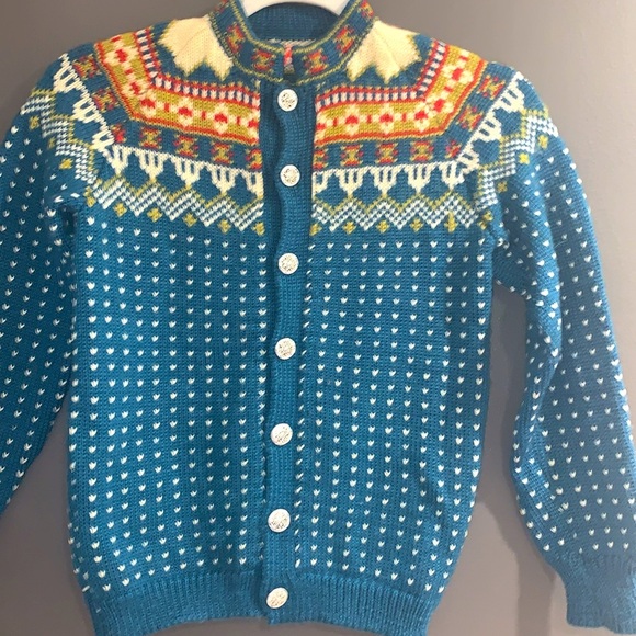 Vintage Viking knit abstract pattern size 9/10 years - Picture 2 of 3